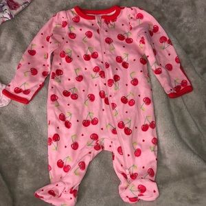 Baby Girl Cherry Long Sleeve Onesie